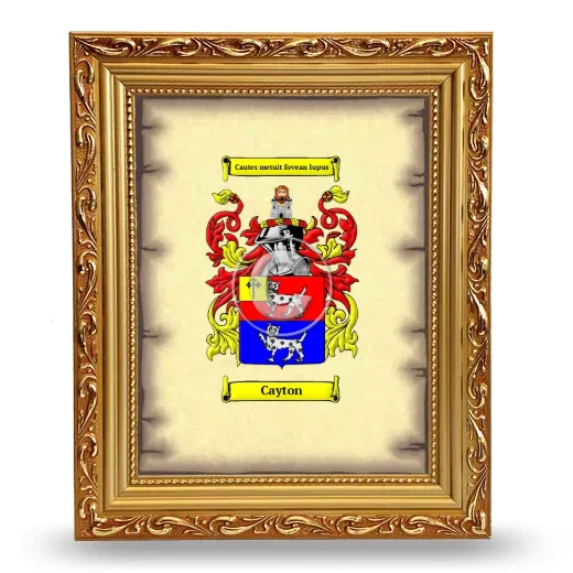 Cayton Coat of Arms Framed - Gold
