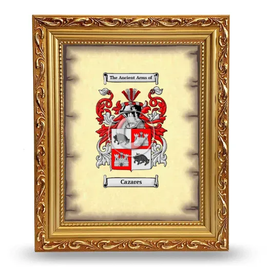 Cazares Coat of Arms Framed - Gold