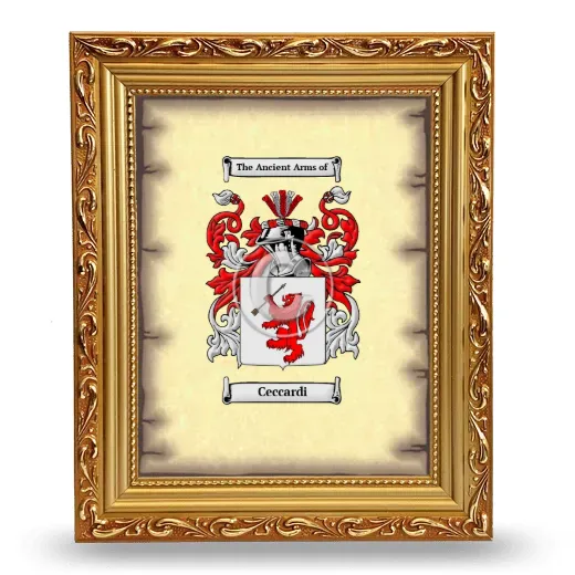 Ceccardi Coat of Arms Framed - Gold