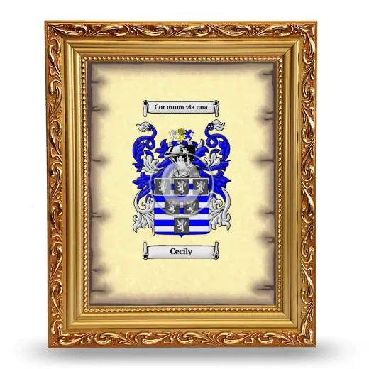 Cecily Coat of Arms Framed - Gold