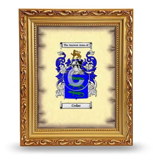Cedar Coat of Arms Framed - Gold