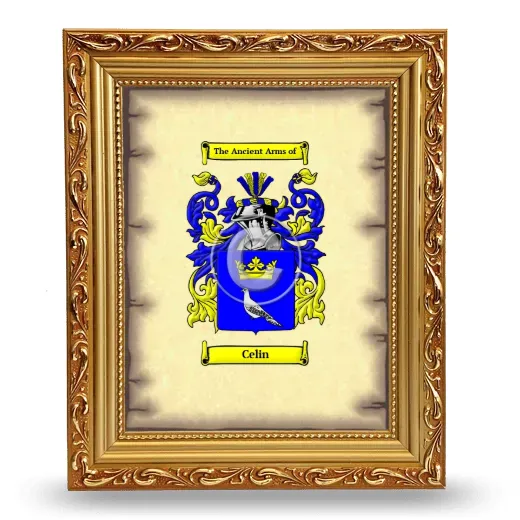 Celin Coat of Arms Framed - Gold
