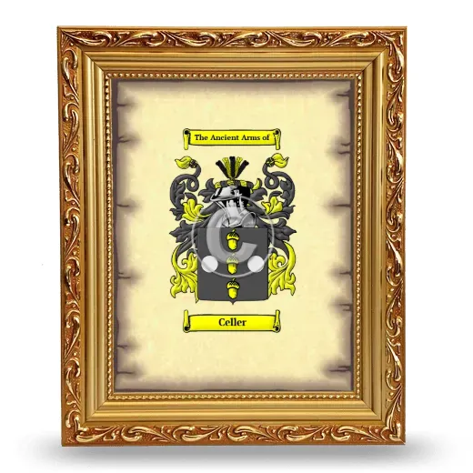 Celler Coat of Arms Framed - Gold