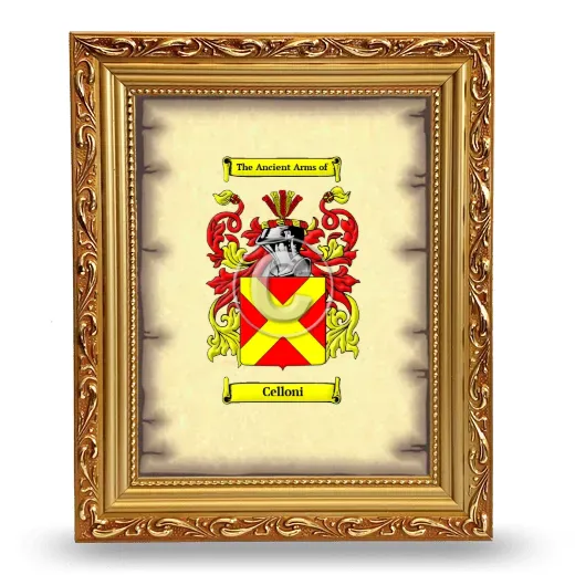Celloni Coat of Arms Framed - Gold
