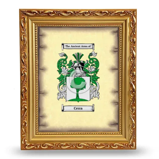 Cerra Coat of Arms Framed - Gold