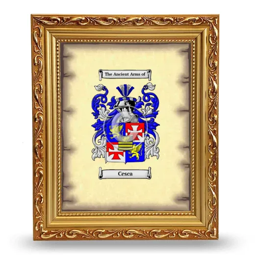 Cesca Coat of Arms Framed - Gold