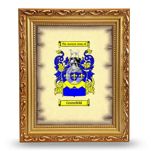 Cestrefeld Coat of Arms Framed - Gold