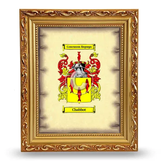 Chabbot Coat of Arms Framed - Gold