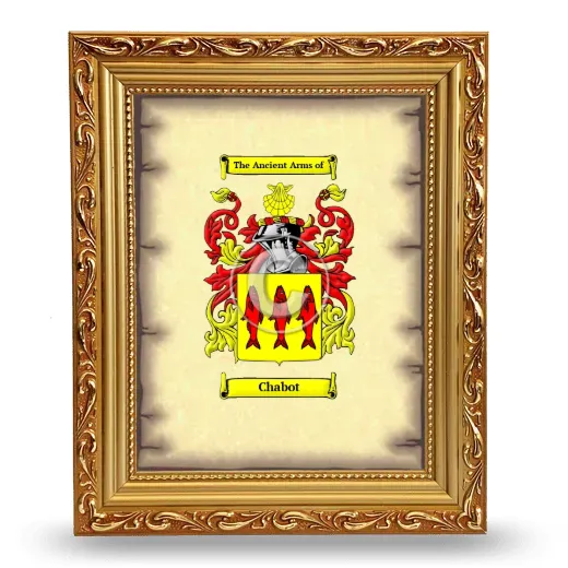 Chabot Coat of Arms Framed - Gold