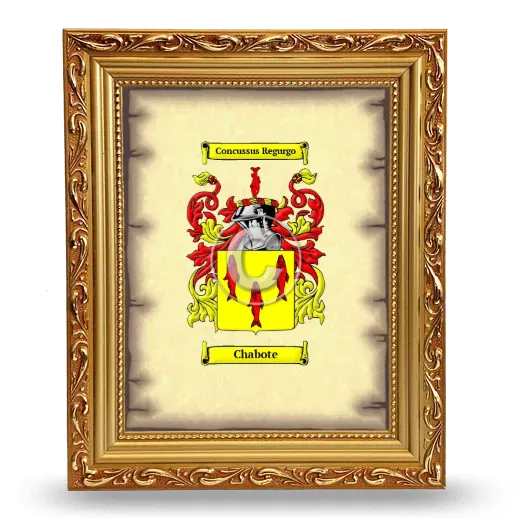 Chabote Coat of Arms Framed - Gold