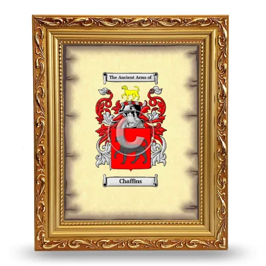 Chaffins Coat of Arms Framed - Gold
