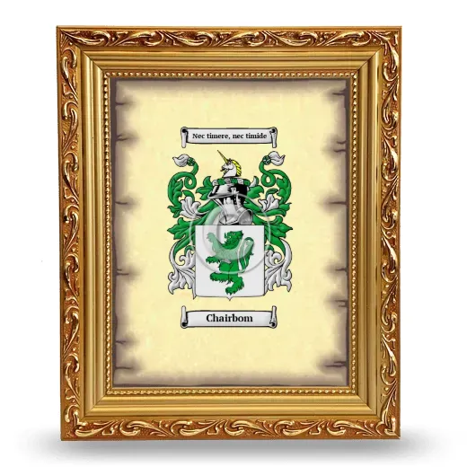 Chairbom Coat of Arms Framed - Gold