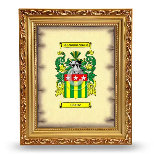 Chaize Coat of Arms Framed - Gold