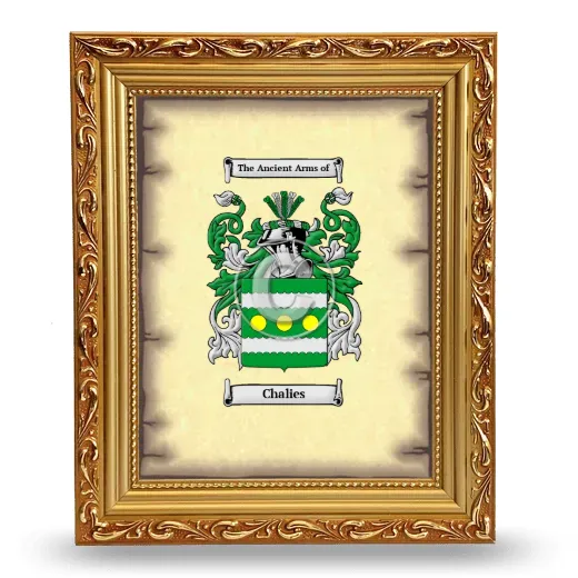 Chalies Coat of Arms Framed - Gold