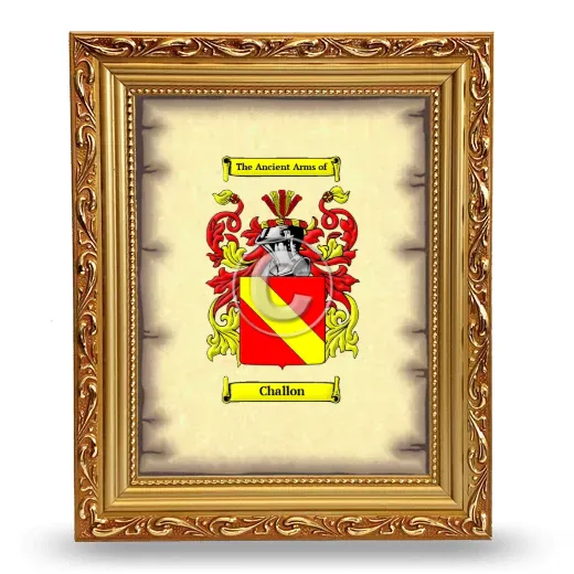 Challon Coat of Arms Framed - Gold
