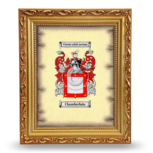 Chamberlain Coat of Arms Framed - Gold