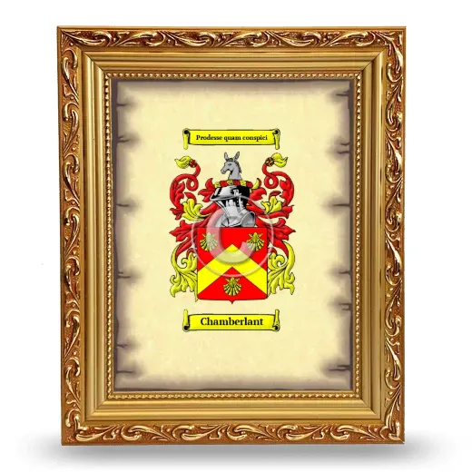 Chamberlant Coat of Arms Framed - Gold