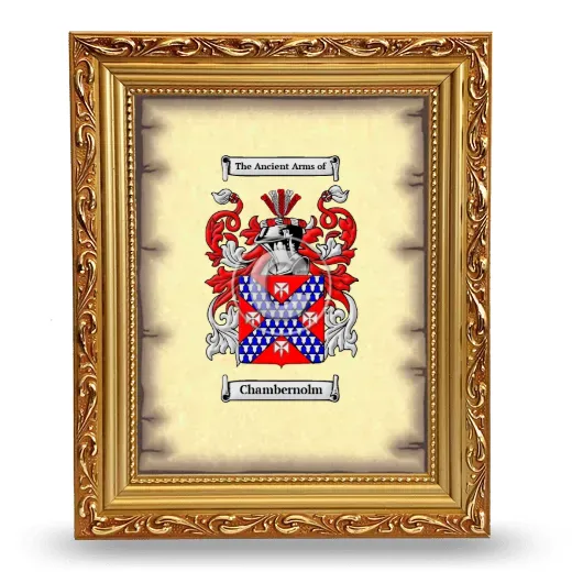 Chambernolm Coat of Arms Framed - Gold