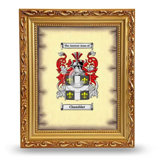 Chamblat Coat of Arms Framed - Gold