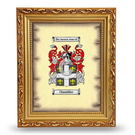 Chamblee Coat of Arms Framed - Gold