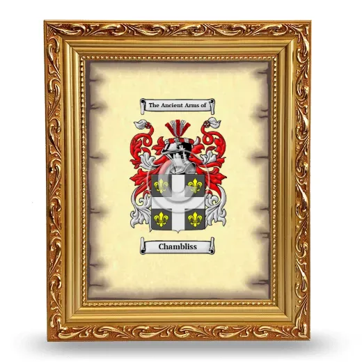 Chambliss Coat of Arms Framed - Gold