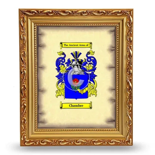 Chambre Coat of Arms Framed - Gold
