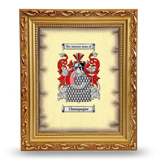 Champagne Coat of Arms Framed - Gold