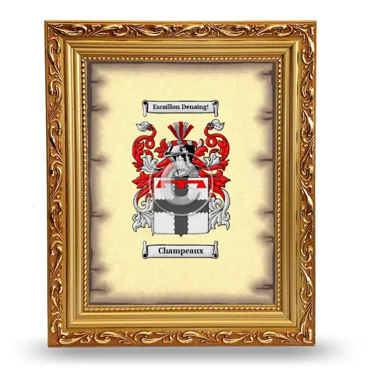 Champeaux Coat of Arms Framed - Gold