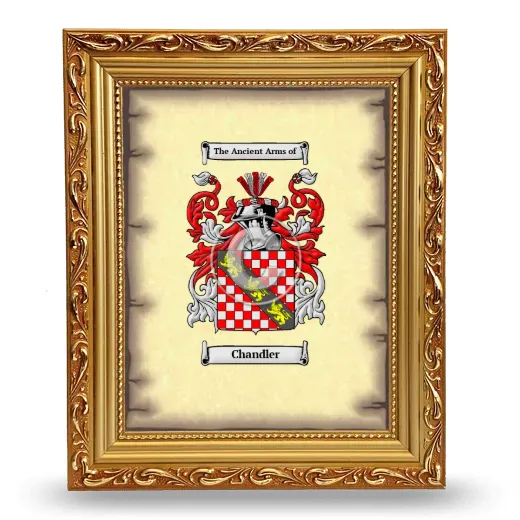 Chandler Coat of Arms Framed - Gold