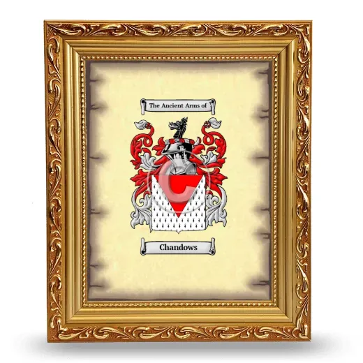 Chandows Coat of Arms Framed - Gold
