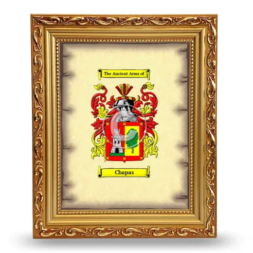 Chapas Coat of Arms Framed - Gold
