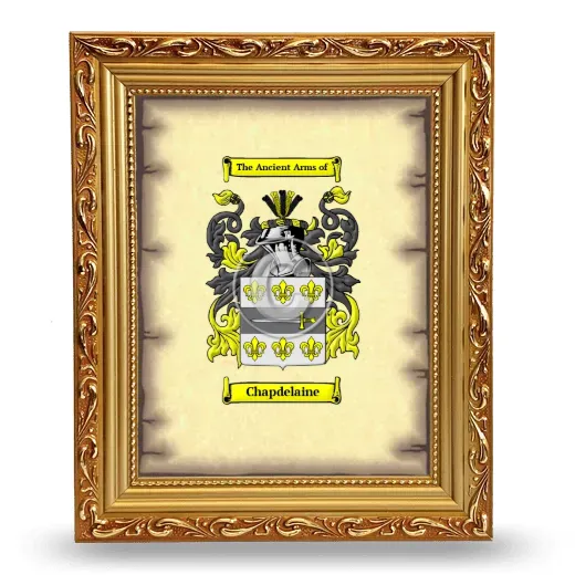 Chapdelaine Coat of Arms Framed - Gold
