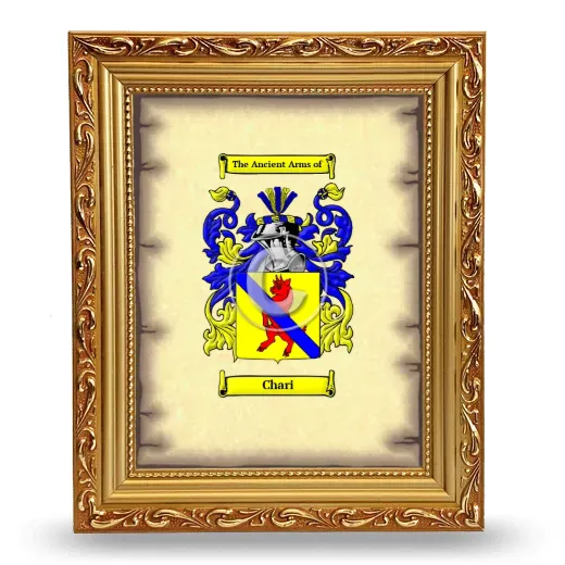Chari Coat of Arms Framed - Gold