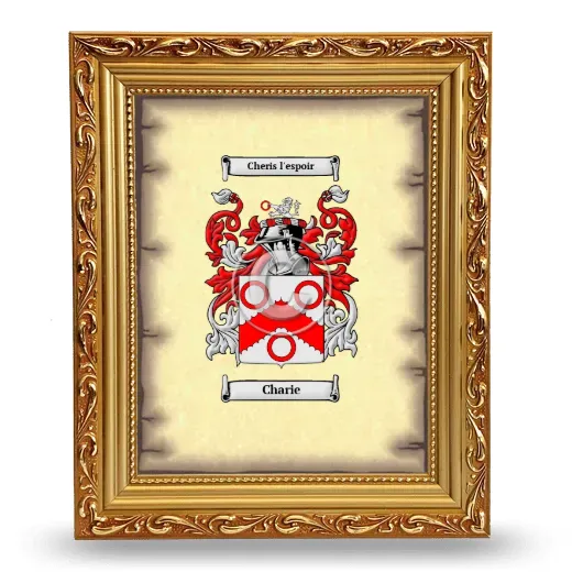 Charie Coat of Arms Framed - Gold