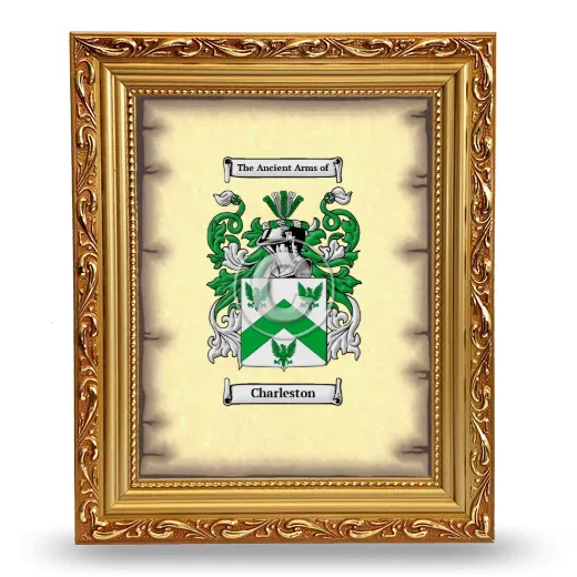 Charleston Coat of Arms Framed - Gold