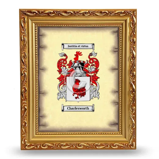 Charlesworth Coat of Arms Framed - Gold