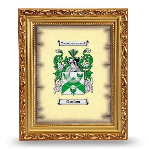 Charlson Coat of Arms Framed - Gold