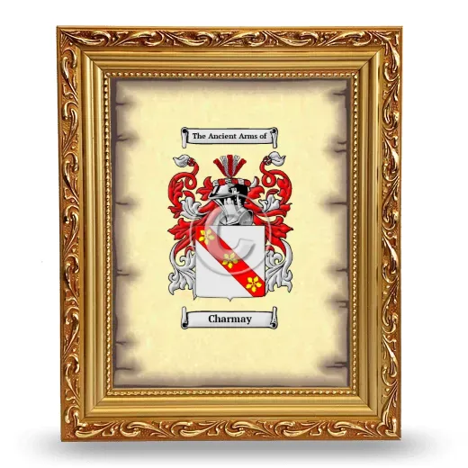 Charmay Coat of Arms Framed - Gold
