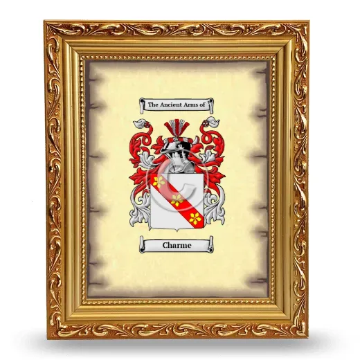 Charme Coat of Arms Framed - Gold