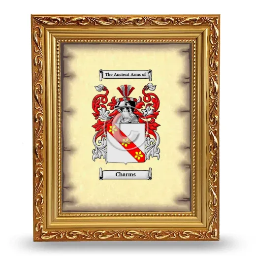 Charms Coat of Arms Framed - Gold