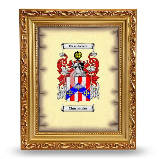Charpenter Coat of Arms Framed - Gold