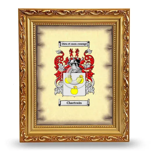Chartrain Coat of Arms Framed - Gold