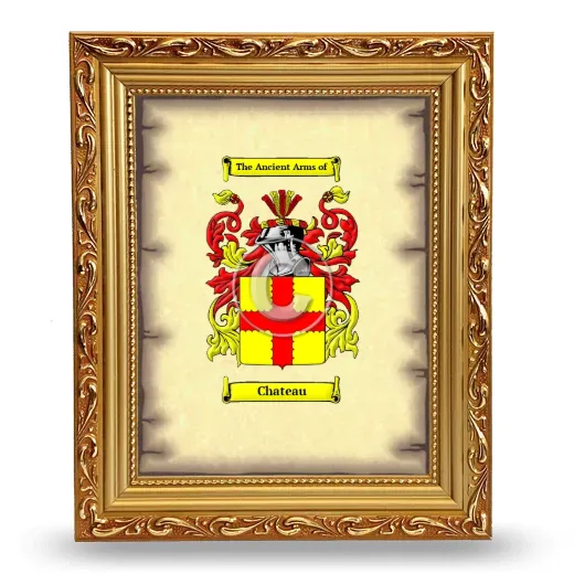 Chateau Coat of Arms Framed - Gold