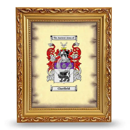 Chatfield Coat of Arms Framed - Gold