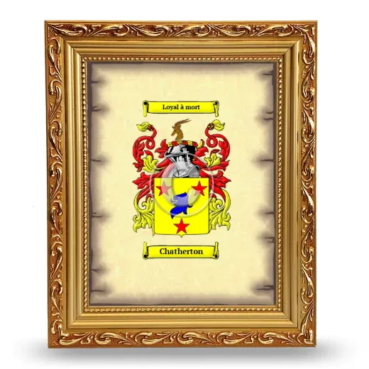 Chatherton Coat of Arms Framed - Gold