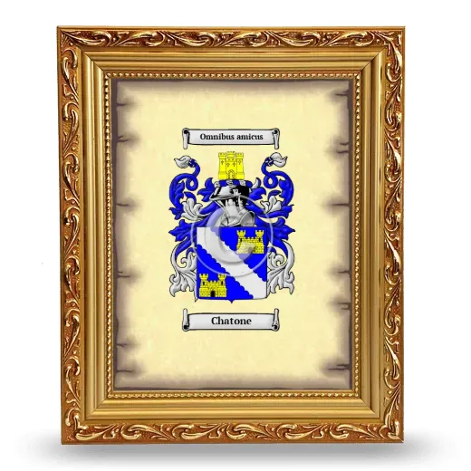 Chatone Coat of Arms Framed - Gold