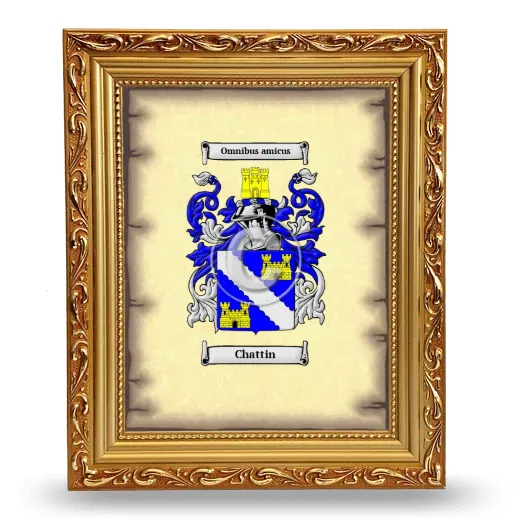 Chattin Coat of Arms Framed - Gold