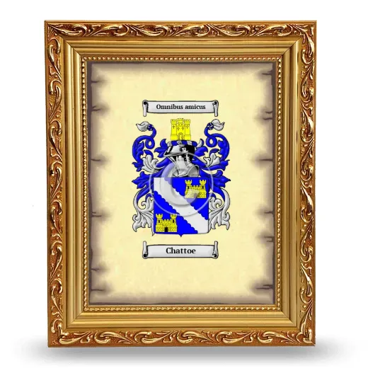 Chattoe Coat of Arms Framed - Gold