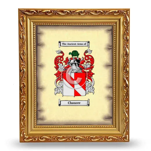 Chaucer Coat of Arms Framed - Gold