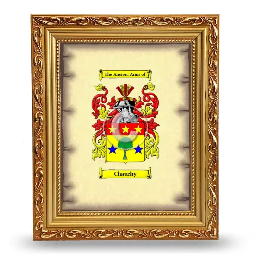 Chauchy Coat of Arms Framed - Gold